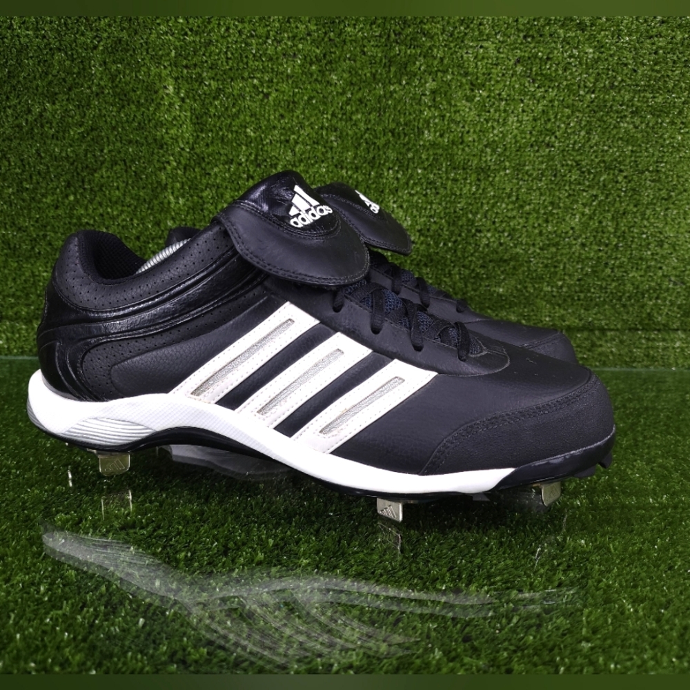 Adidas Diamond King Metal Baseball Cleats Shoes Softball Black & White Men's 12
